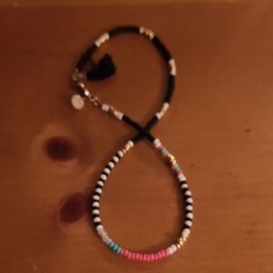 Colorful Beaded Necklace with Black Accents